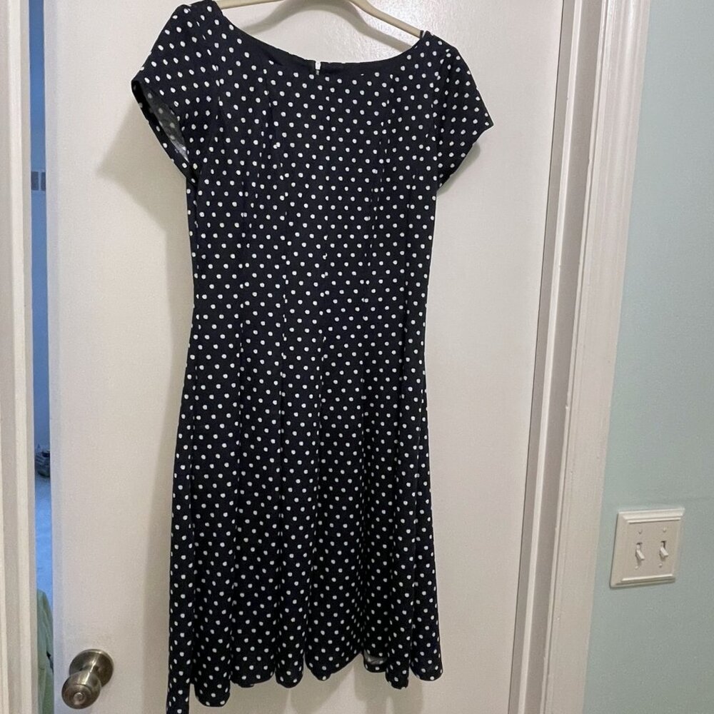 Danny & Nicole Blue Polka Dot Dress Fit & Flare Size 10